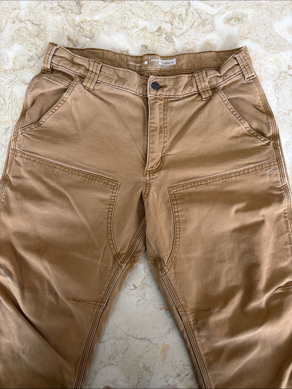 Carhartt Double Knee Relaxed Fit Work Pants – 32x30 – Tan/Khaki – Rugged Utility - Picture 5 of 13